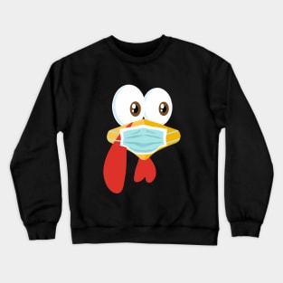 Turkey face wearing a Mask Thanksgiving 2020 For Women Crewneck Sweatshirt